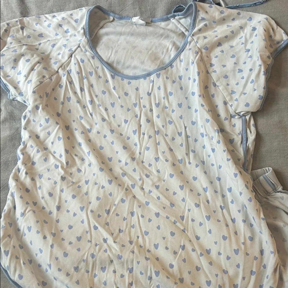 Lake Pajamas Light Blue Heart Pajamas - Picture 4 of 4